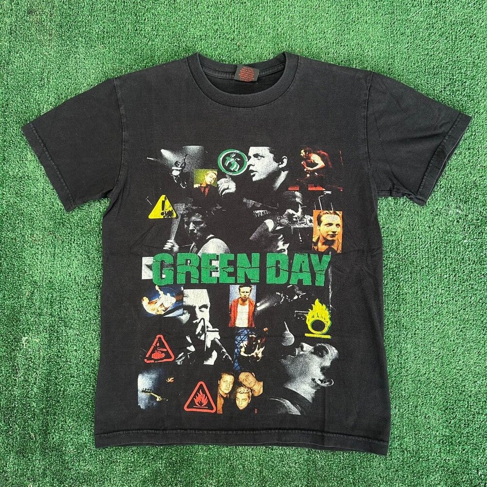 Vintage Y2K Green Day American Idiot T-Shirt Punk Band Album Art Black M Rare